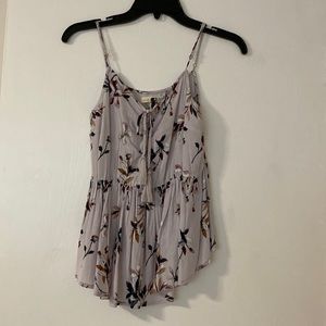 pacsun la hearts lavender floral babydoll tank top